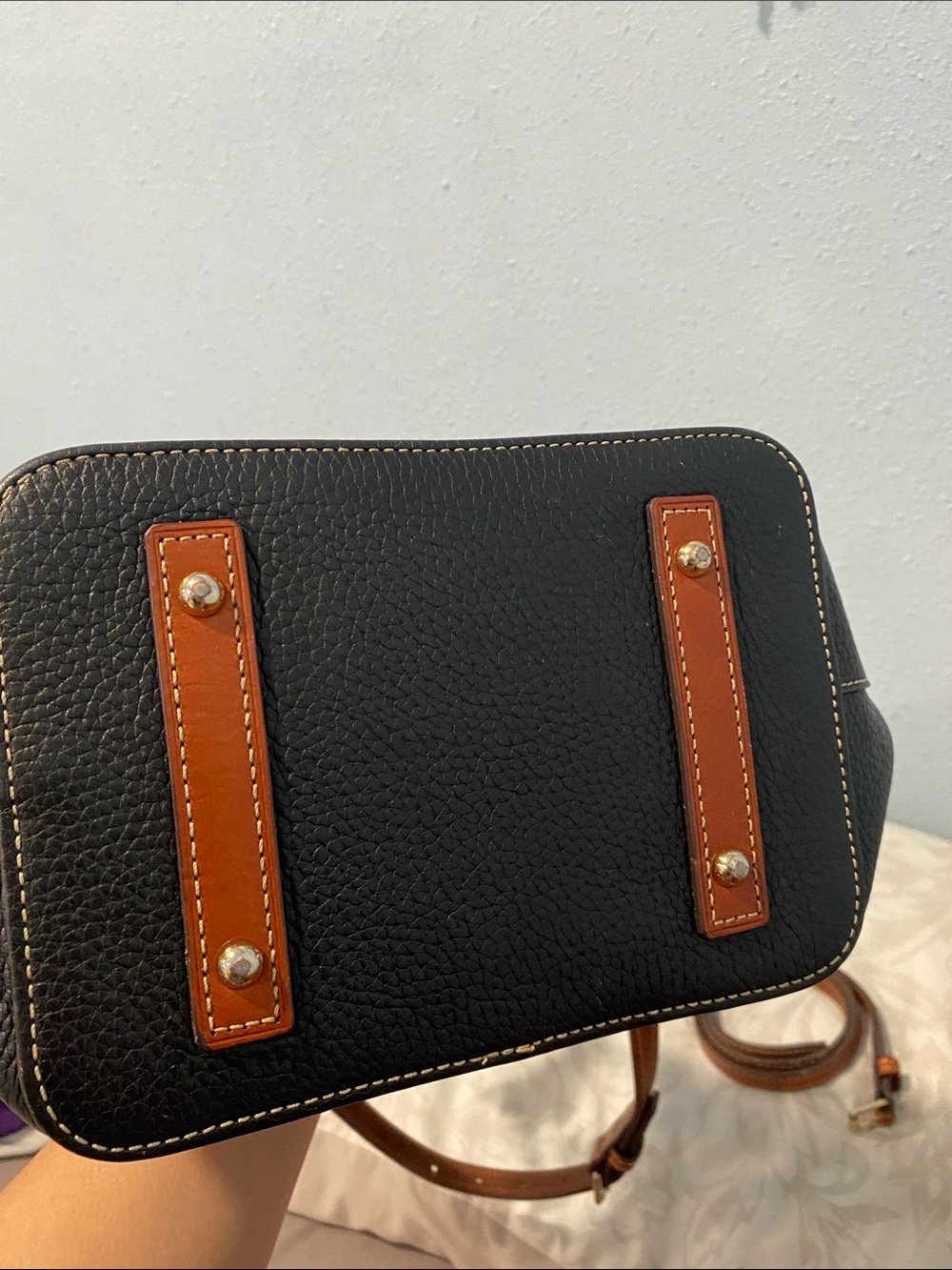 Dooney pebble leather bucket bag - Picture 6 of 14